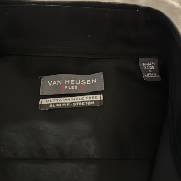 Van Heusen (Flex) Slim Fit Stretch 14-14.5 34/35 S Black - Picture 3 of 7